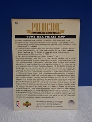 1995 Upper Deck Michael Jordan #R5 Predictor Chicago Bulls Basketball Card - Thumbnail 2
