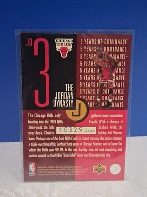 1997-98 Collector's Choice The Jordan Dynasty #3 1992-93 NBA Champs SN /23K KCC - Thumbnail 2