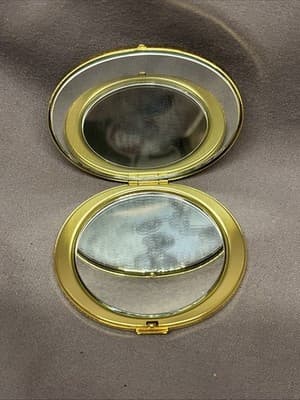 Vintage Saks Fifth Avenue Enameled Jeweled compact Purse Mirror - Thumbnail 2