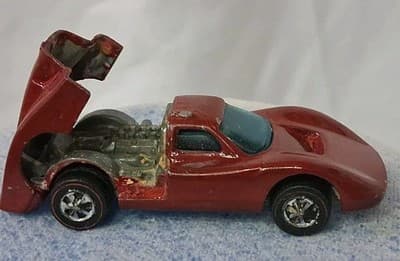 1968 USA Hot Wheels Ford Mark IV Red Enamel Redline Toy Car Hong Kong - Thumbnail 4