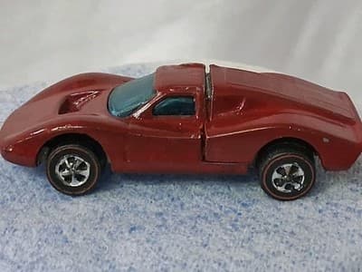 1968 USA Hot Wheels Ford Mark IV Red Enamel Redline Toy Car Hong Kong - Thumbnail 7