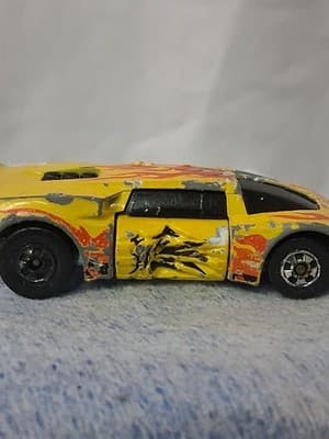 Hot Wheels Crack Ups Side Banger "5" Yellow 1984 Made in Hong Kong 1:64 Diecast - Thumbnail 2