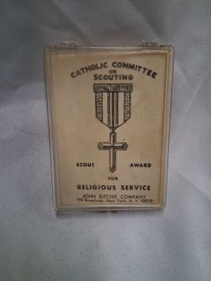 Catholic Committee Scout Award For Religious Service with Original Case Vintage - Thumbnail 8