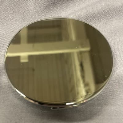 Pocket Compact Silver Tone Metal Enamel, Jeweled Hinge Mirror VTG NOS - Thumbnail 3