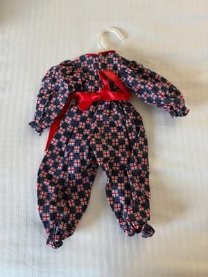 Red And Black Handmade Designer Doll Dress For 18" American Girl Doll Dress - Thumbnail 2