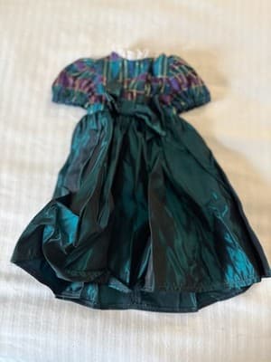 Beautiful Green Handmade Designer Doll Dress For 18" American Girl Doll Dress - Thumbnail 2