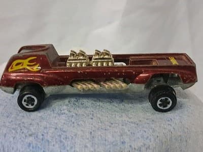 🚩 JOHNNY LIGHTNING TOPPER RARE " RED " HAIRY HAULER - Thumbnail 3
