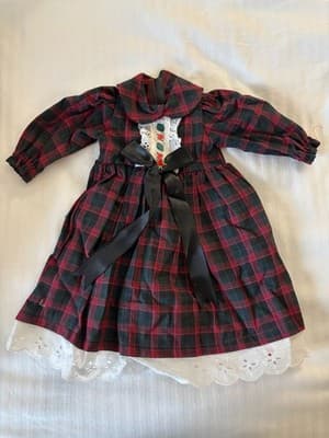 Handmade Designer Outfit Dress For 18" American Girl Doll Beautiful Plaid Color