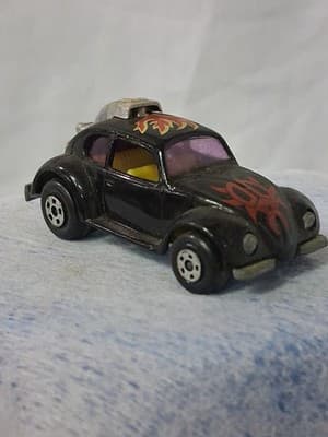 1971 Matchbox Lesney Superfast No. VI #6 VW Volkswagen Lady Bug Beetle Black L2 - Thumbnail 2