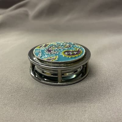 Enamel Jeweled Desk Paperweight Magnifying Glass Loop Beautiful Look - Thumbnail 2
