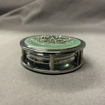 Enamel Jeweled Desk Paperweight Magnifying Glass Loop Beautiful Look - Thumbnail 3