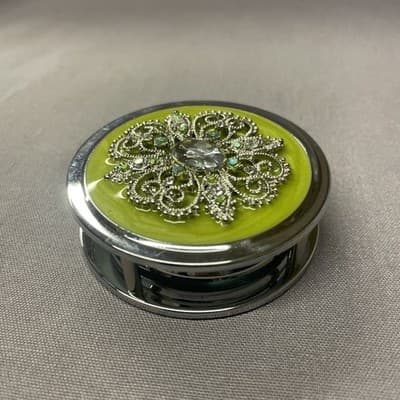 Enamel Jeweled Desk Paperweight Magnifying Glass Loop Beautiful Look - Thumbnail 2