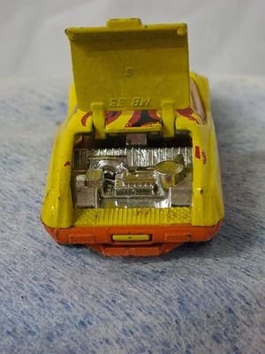 Vintage Matchbox Superfast No. 33 Datsun 126X – 1973 England – Yellow w/ Flames - Thumbnail 7