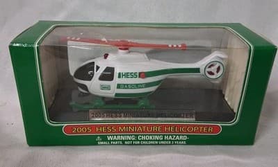 Hess Minature Helicopter Green & White 2005 Boxed New