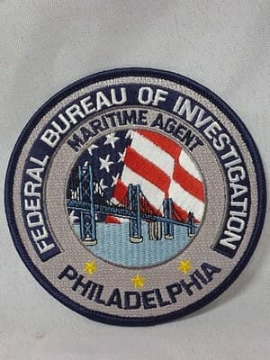 FBI PHILADELPHIA MARITIME AGENT CLOTH POLICE PATCH FLASHER New