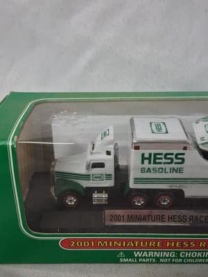 2001 Miniature Hess Racer Car Transport - New In Box - Thumbnail 2