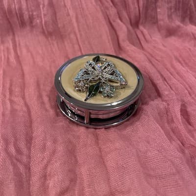 Enamel Jeweled Desk Paperweight Magnifying Glass Loop Beautiful Look