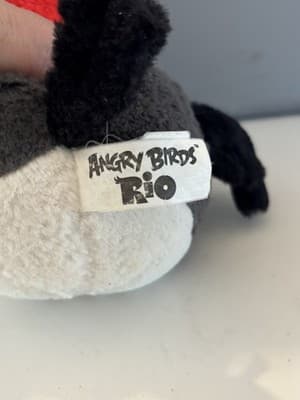 Angry Birds Rio- Pedro Red/White/Grey Plush, 8”, CWT (2011) - Thumbnail 3