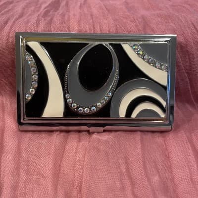 Card Holder Case Enamel Jeweled License Credit Card Holder