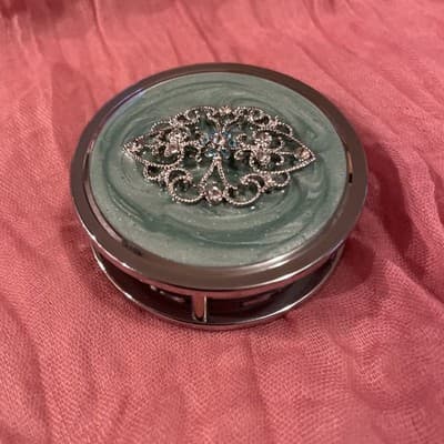 Enamel Jeweled Desk Paperweight Magnifying Glass Loop Beautiful Look