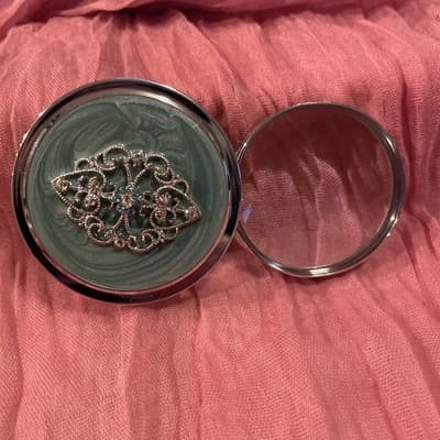 Enamel Jeweled Desk Paperweight Magnifying Glass Loop Beautiful Look - Thumbnail 2