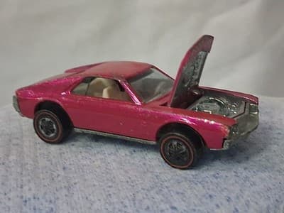 Vintage Hot Wheels Redline 1968 AMX Pink USA RARE 🔥🔥