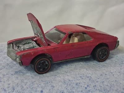 Vintage Hot Wheels Redline 1968 AMX Pink USA RARE 🔥🔥 - Thumbnail 6