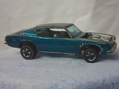 Vintage Hot Wheels Mattel Redline Aqua Custom Barracuda Dated 1967 🔥