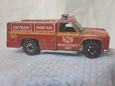 Hot Wheels Redline 1974 Emergency Unit 50 Truck Firstaid Oxygen Vintage