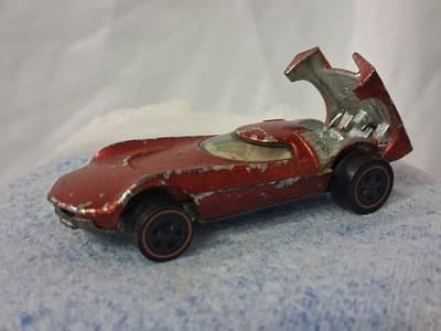 1968 Hot Wheels Red Line Turbofire Spectraflame Red USA Made Mattel - Thumbnail 2