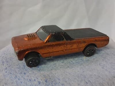 Hot Wheels Y24 Original 1968 Redline US CUSTOM FLEETSIDE Spectraflame Orange USA - Thumbnail 3
