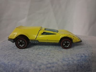 Hot Wheels 1969 REDLINE Yellow Buzz-Off Diecast Car, Nice Cond Hong Kong 🐝 - Thumbnail 2