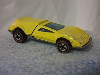 Hot Wheels 1969 REDLINE Yellow Buzz-Off Diecast Car, Nice Cond Hong Kong 🐝 - Thumbnail 4