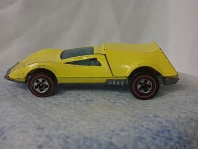 Hot Wheels 1969 REDLINE Yellow Buzz-Off Diecast Car, Nice Cond Hong Kong 🐝 - Thumbnail 7