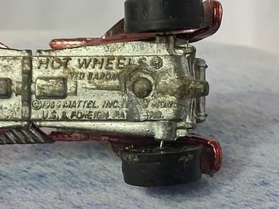Rare Vintage Redline Hot Wheels RED Red Baron 1969 Hong Kong #2 - Thumbnail 9