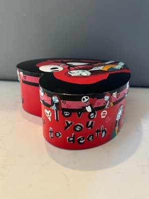 JACK & SALLY Heart Shaped Trinket Box Nightmare Before Christmas. Cardboard - Thumbnail 4