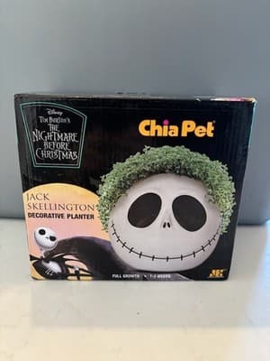 Chia Pet Jack Skellington w/Seed Pack, Decorative Pottery Planter NIB - Thumbnail 5