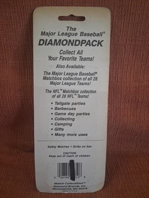 90’s MLB Atlanta Braves Team Matches Diamond Pack Sealed Collectible Matchbook - Thumbnail 4
