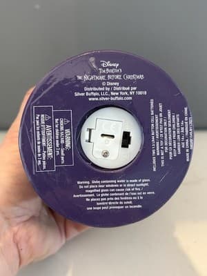Disney Nightmare Before Christmas Jack & Sally Tombstone Light-Up Snow Globe 6” - Thumbnail 5