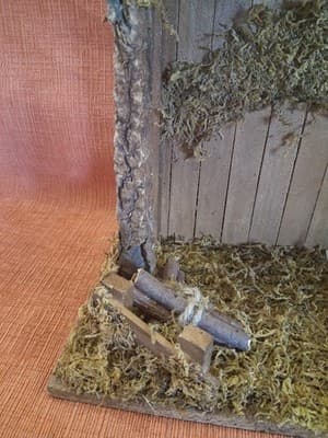Wood Nativity Stable Brown Rectangular Christmas Décor Manger Display, 1 Piece - Thumbnail 2