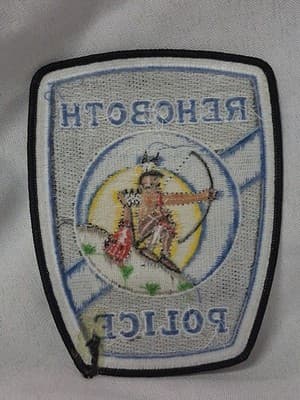 Rehoboth MASSACHUSETTS MA police patch Indian motif Thin Blue Line - Thumbnail 2