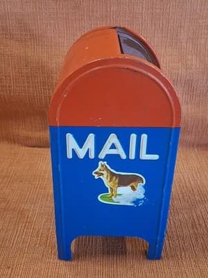 Large 7" Tall Metal Bank Red/White/Blue Vintage 1970 U S MAIL BANK No Key - Thumbnail 3