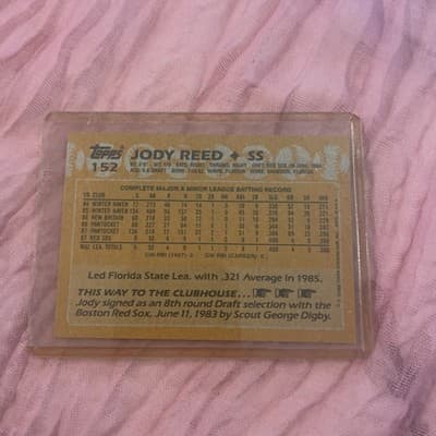 Boston Red Sox JODY REED Signed Card - Thumbnail 2