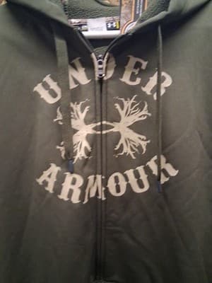 Under Armour Men's 2XL Full Zip Hoodie Sweatshirt Realtree Camo Hunting BNWT - Thumbnail 2