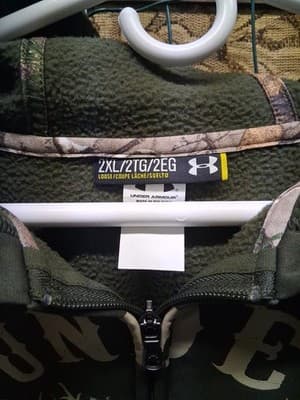 Under Armour Men's 2XL Full Zip Hoodie Sweatshirt Realtree Camo Hunting BNWT - Thumbnail 6