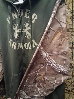 Under Armour Men's 2XL Full Zip Hoodie Sweatshirt Realtree Camo Hunting BNWT - Thumbnail 4