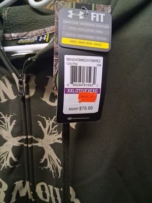 Under Armour Men's 2XL Full Zip Hoodie Sweatshirt Realtree Camo Hunting BNWT - Thumbnail 5