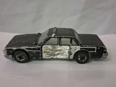 Vintage Hot Wheels Black Crack Ups State Police Cruiser 1983 Hong Kong 🚔 - Thumbnail 2