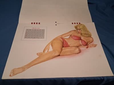 1949 Full Year Esquire Pinup Girl Calendar by Al Moore Sexy Girls , Rare Vintage - Thumbnail 5