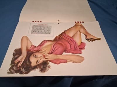 1949 Full Year Esquire Pinup Girl Calendar by Al Moore Sexy Girls , Rare Vintage - Thumbnail 14